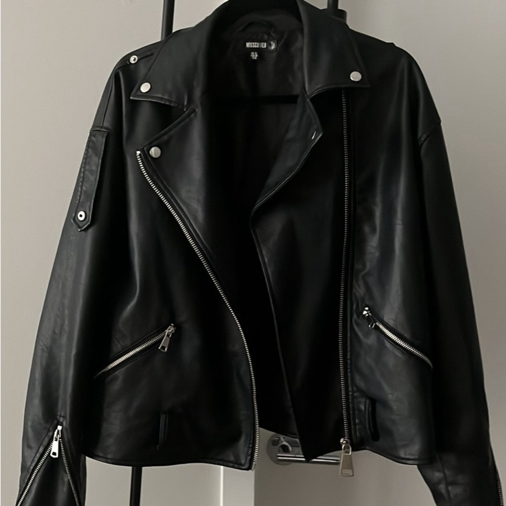 Missguided leather jacket US 6